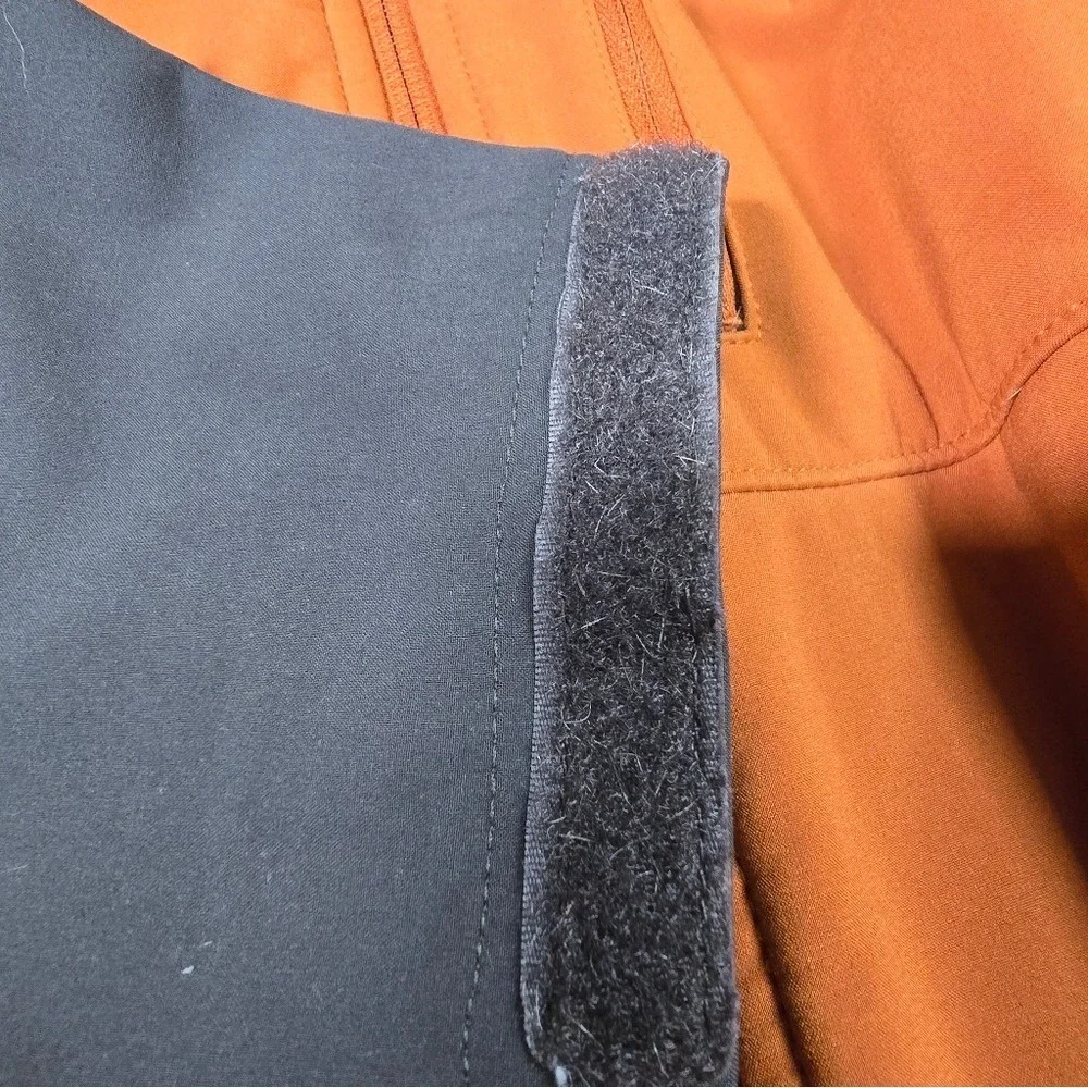 The North Face Apex Bionic Softshell Jacket Mens Large Orange Charcoal Grey Wind